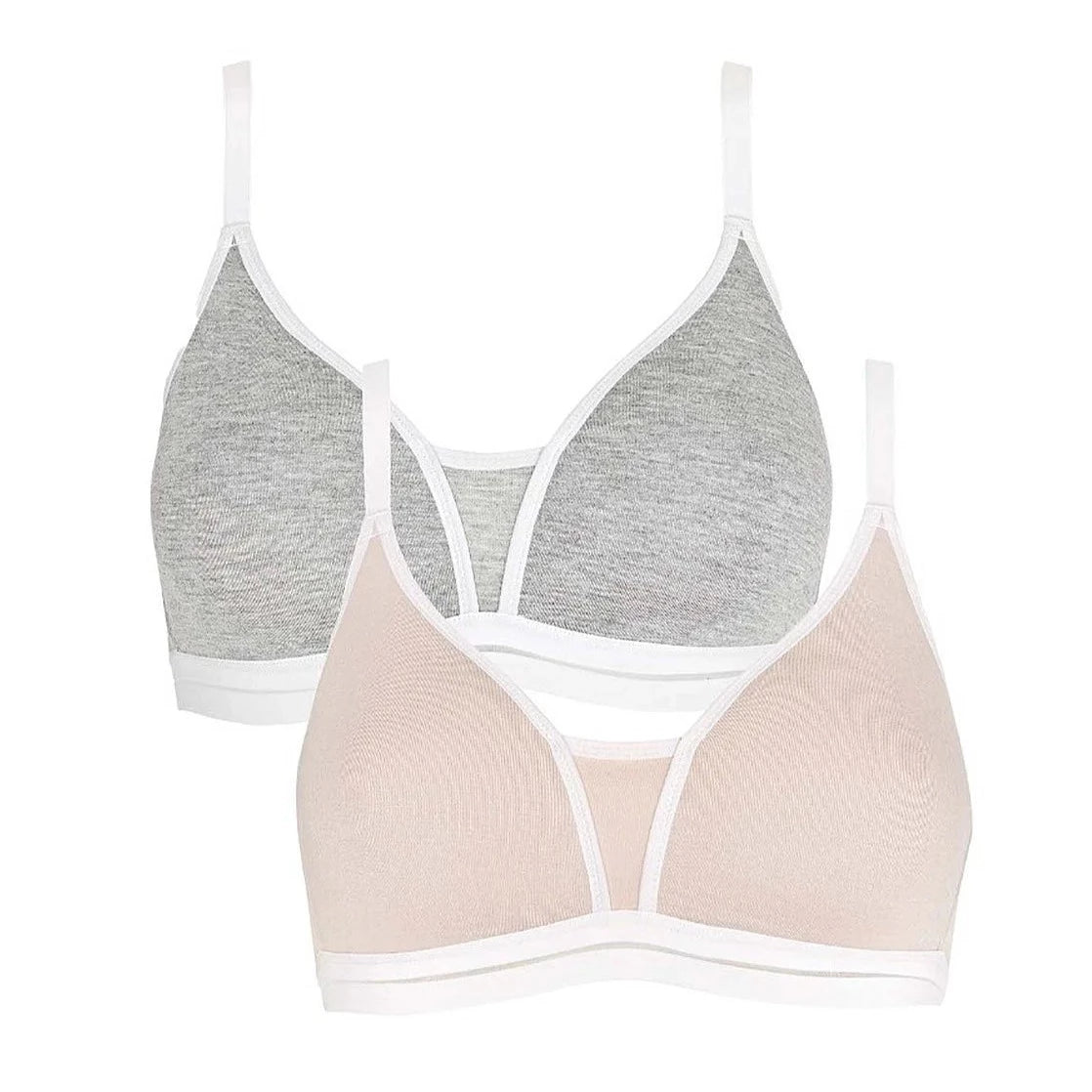 Pretty Things Royce Posie 2 Pack Teen Bras Grey/Blush - Underwear Specialists