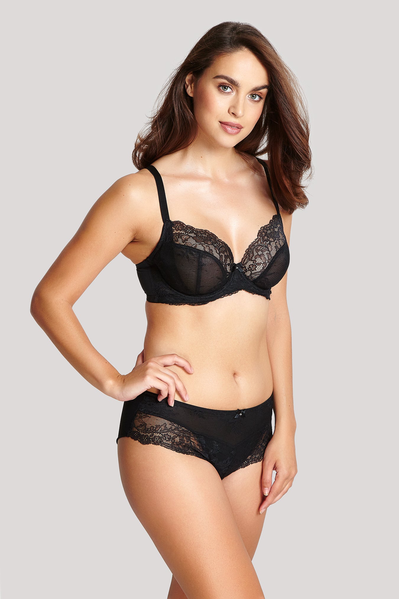 Pretty Things Panache Anna Plunge Lace Black Bra - Underwear Specialists