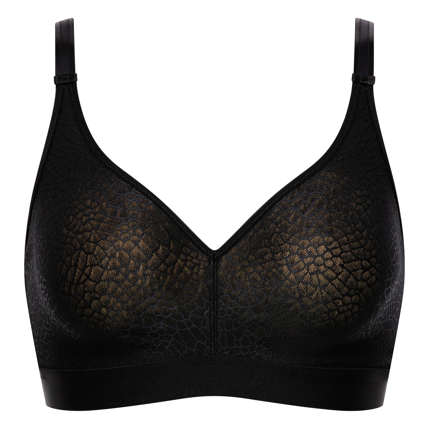 Pretty Things Chantelle Smooth Non-Wired Black Bra - Underwear Specialists