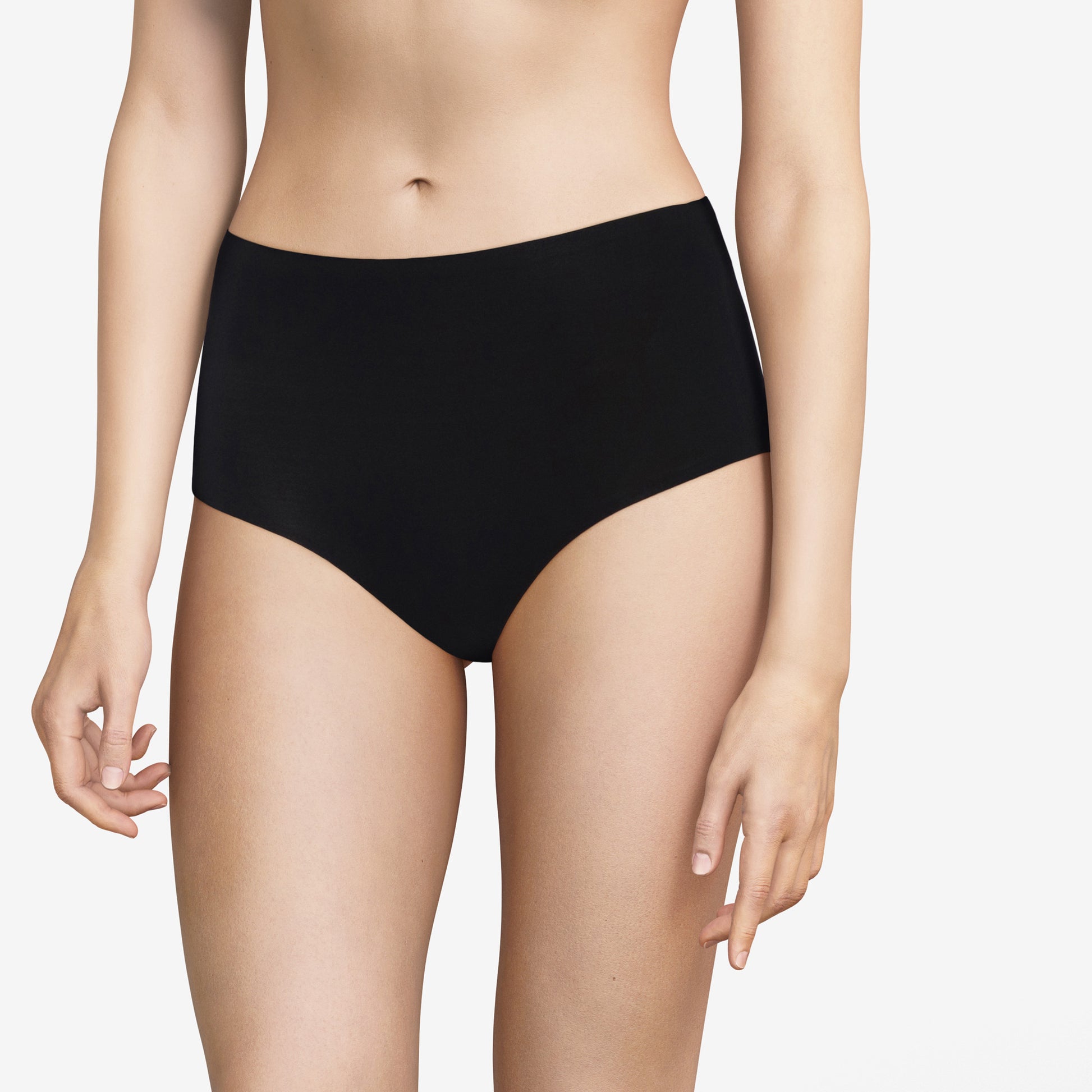 Pretty Things Chantelle Soft Stretch High Waist Black Brief - Underwear Specialists 