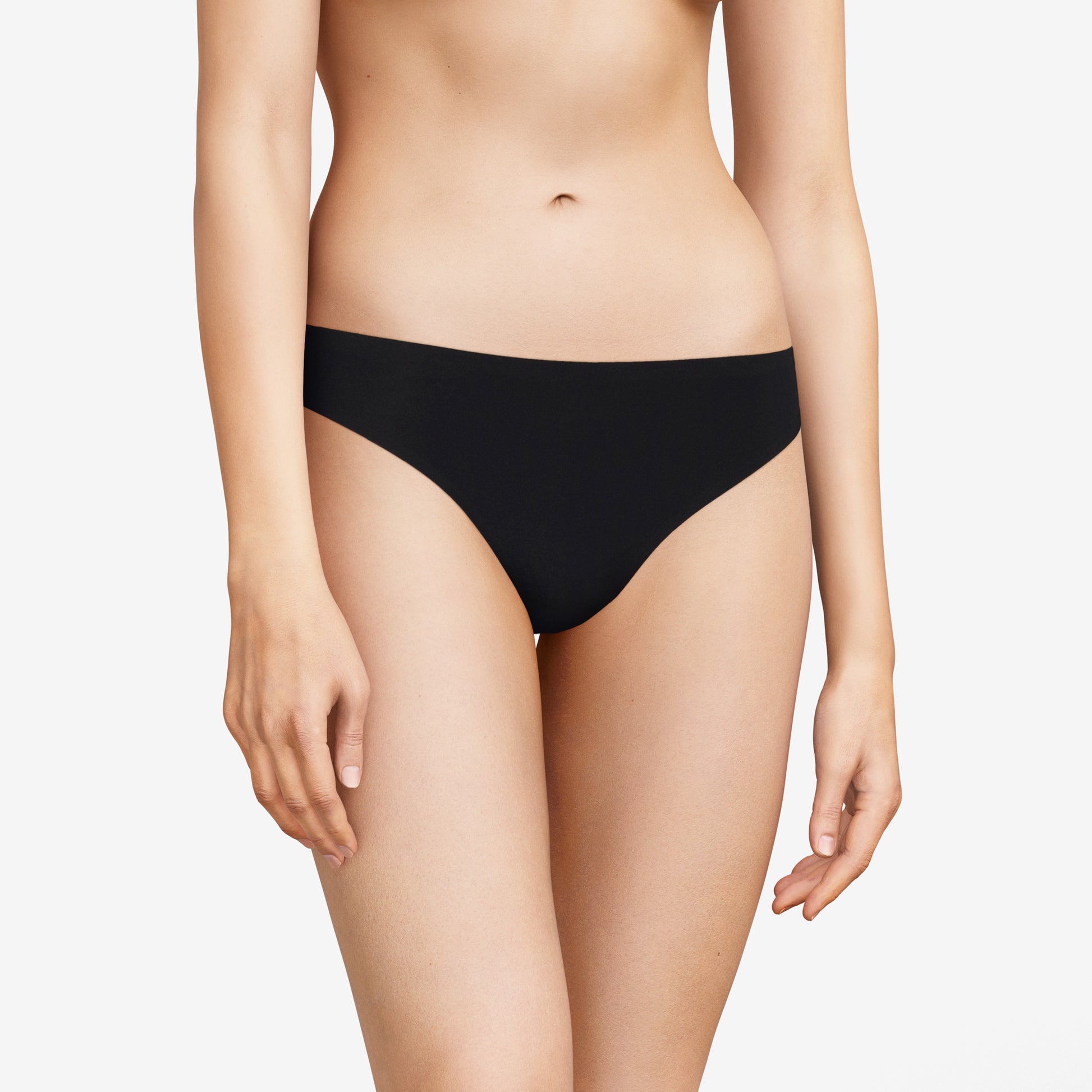 Pretty Things Chantelle Soft Stretch Black Thong - Underwear Specialists 