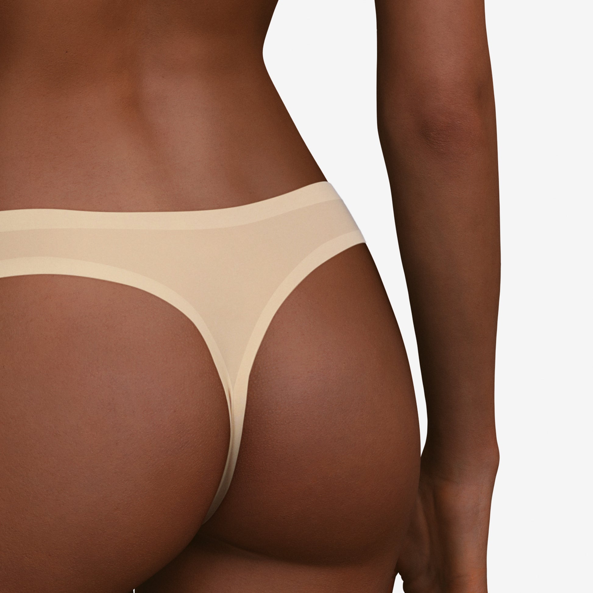 Pretty Things Chantelle Soft Stretch Nude Thong - Underwear Specialists 