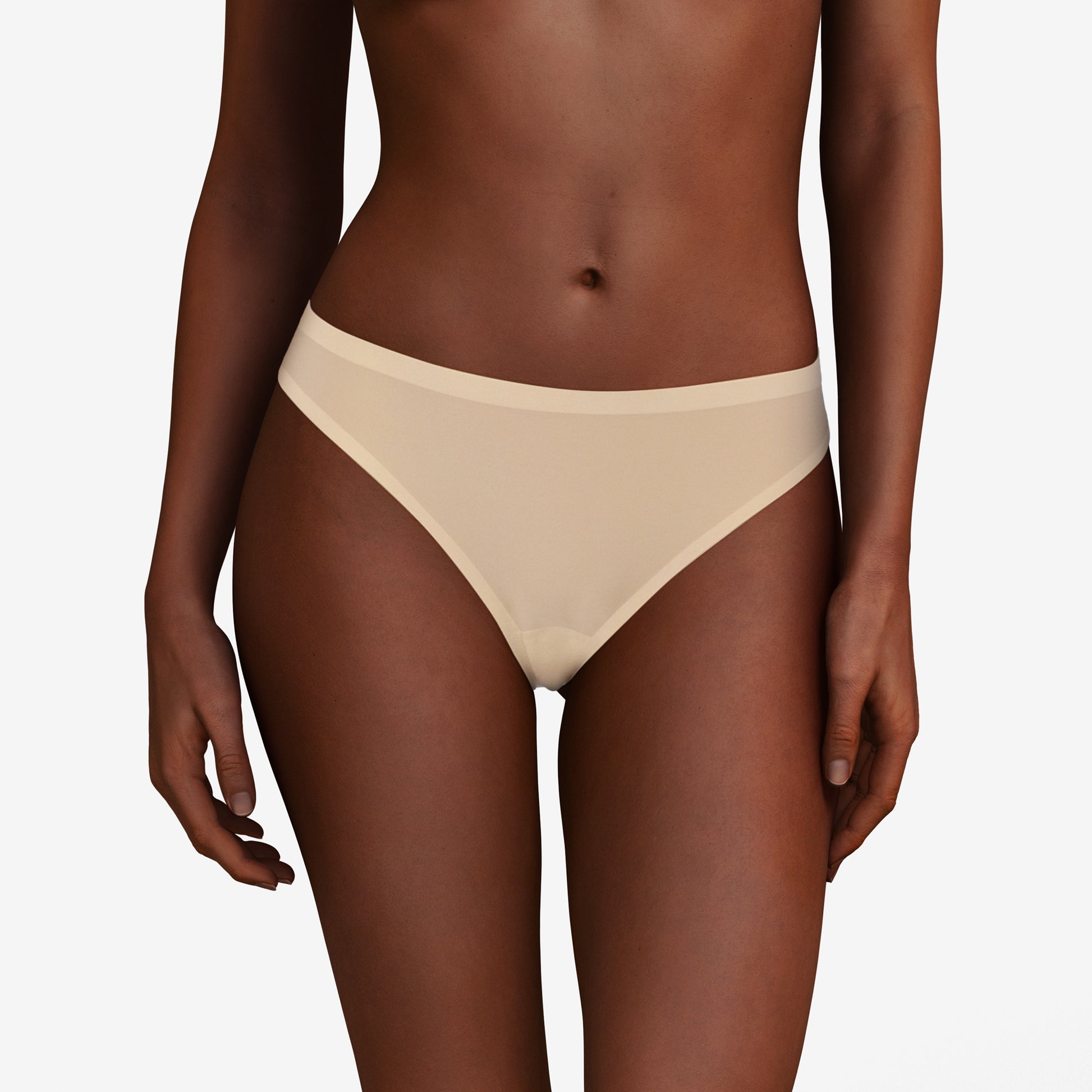 Pretty Things Chantelle Soft Stretch Nude Thong - Underwear Specialists 