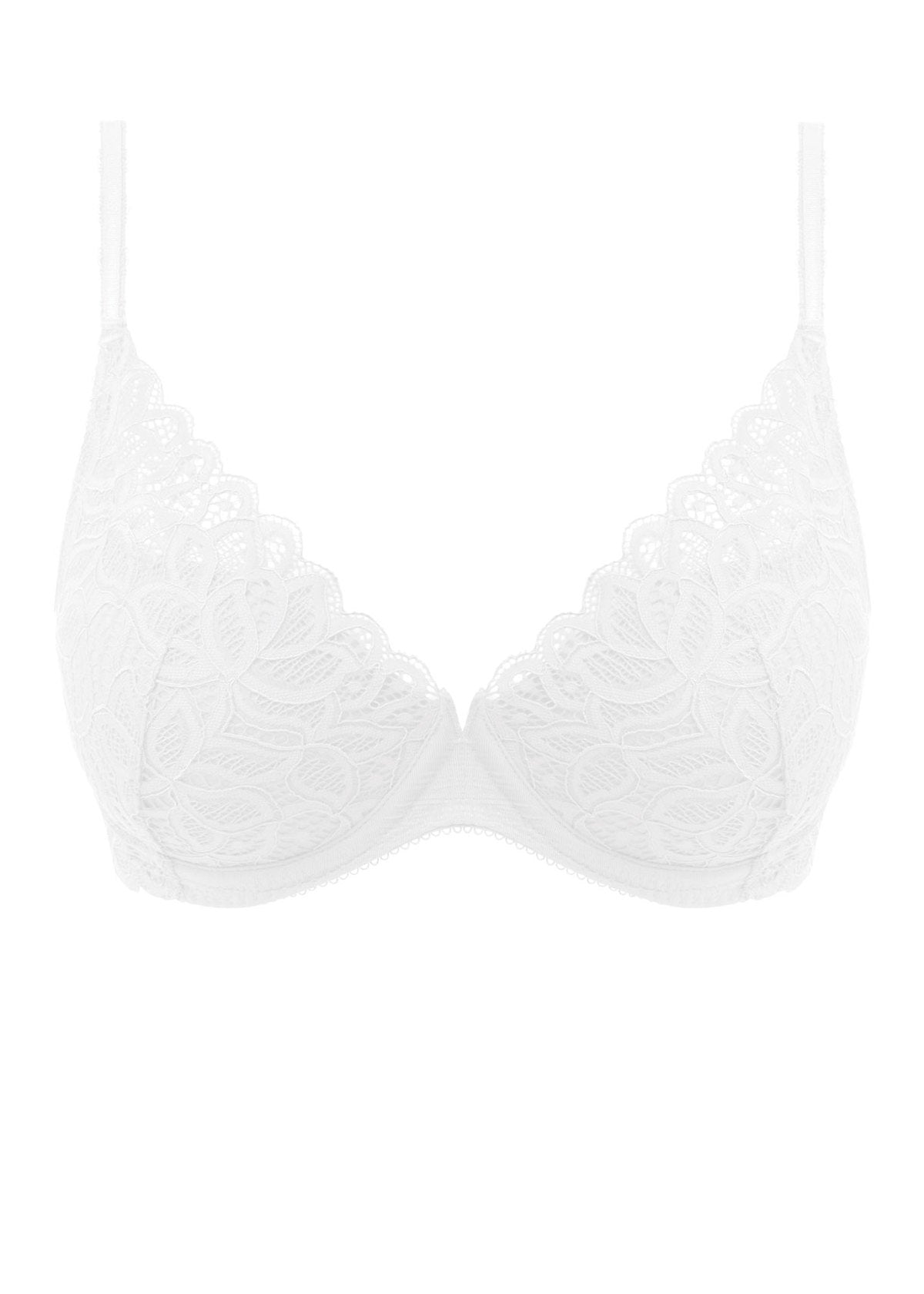 Pretty Things Wacoal Raffine White Padded Lace Trim Bra - Underwear Specialists