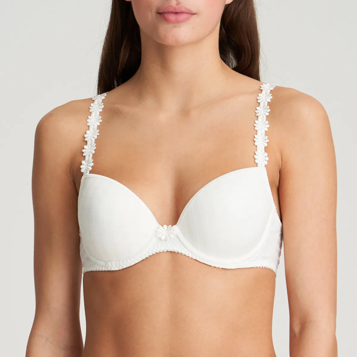 Pretty Things Marie Jo Avero Plunge Padded White Bra - Underwear Specialists