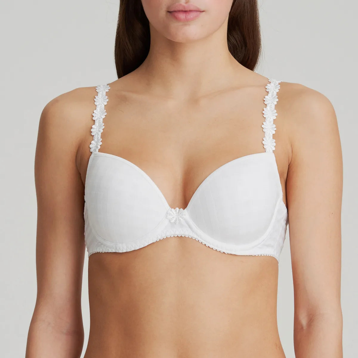 Pretty Things Marie Jo Avero Plunge Padded White Bra - Underwear Specialists